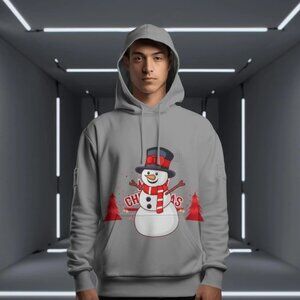 Christmas Hoodie with Snowman Graphic - Cozy and Festive Holiday Hoodie for Wint